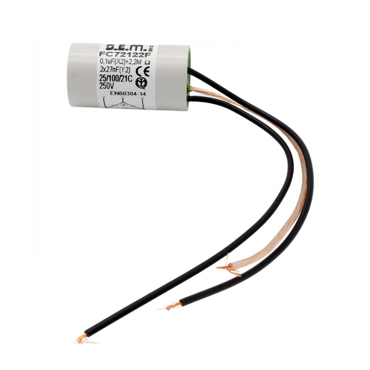 Филтър кондензатор 0.1 µF (X2) + 2.2 Ohm 2 x 0.027 µF